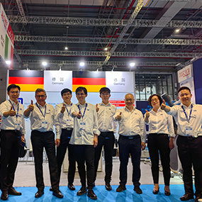 International Sales Team at the trade fair booth International Sales Team at the trade fair booth