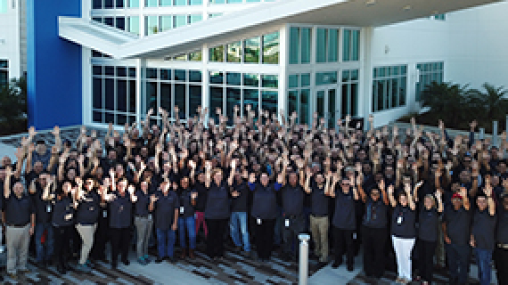Staff team in front of the iTD building in Odessa, Florida