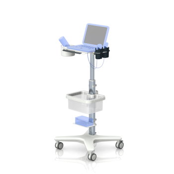 Medical roll stand with shelf and ultrasound holder from iTD
